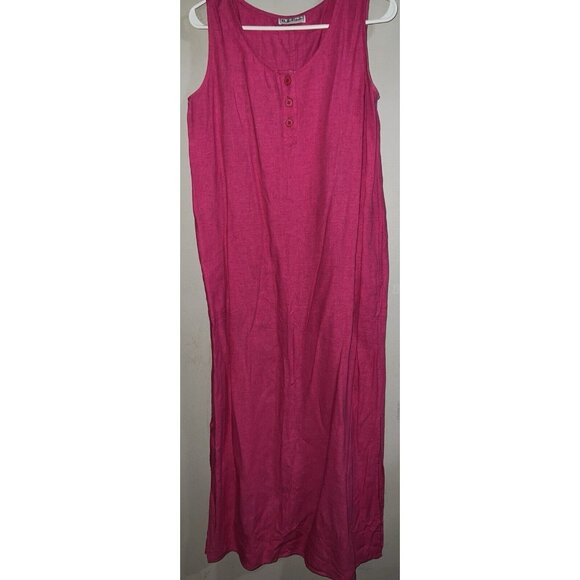 Belle Pointe Womens Pink Maxi Dress SMALL Beachwear Lounge Comfort Sleeveless - Picture 1 of 2